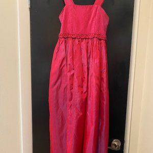 Beautiful Vintage Jessica McClinktock GIRLS size 7 maroon tafetta dress
